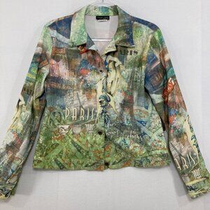 Impulse California Small Colorful Abstract Artsy Boho Art to Wear Jacket